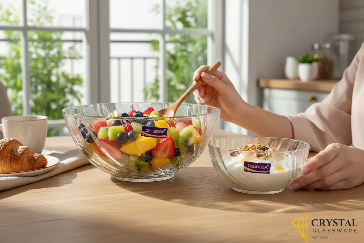 Delisoga 7pcs glassware bowl set